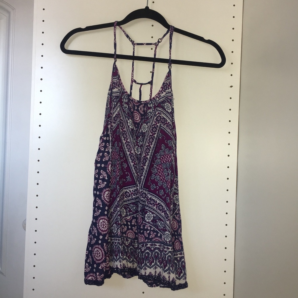 Multi colored tank top with a pattern
